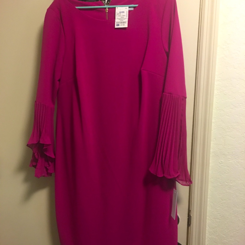 Long Pleated Sleeve Dress